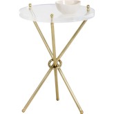 Cher Side Table w/ Round Acrylic Top on Antique Brass Base
